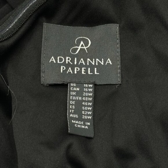 Adrianna Papell Plus Size 16W Black Flutter One Shoulder Wide Leg Jumpsuit NWT - Picture 15 of 16